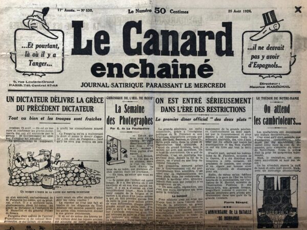 N° 530 du Canard Enchaîné -  25 Août 1926