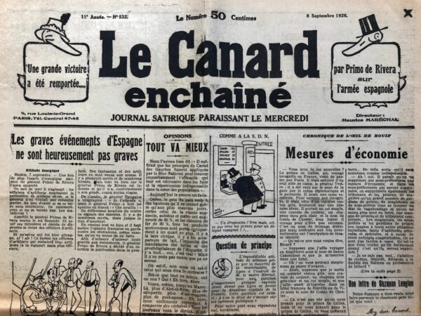 N° 532 du Canard Enchaîné -  8 Septembre 1926