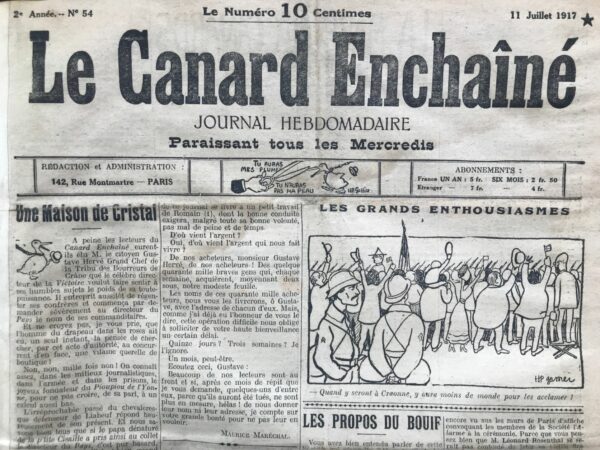 N° 54 du Canard Enchaîné -  11 Juillet 1917