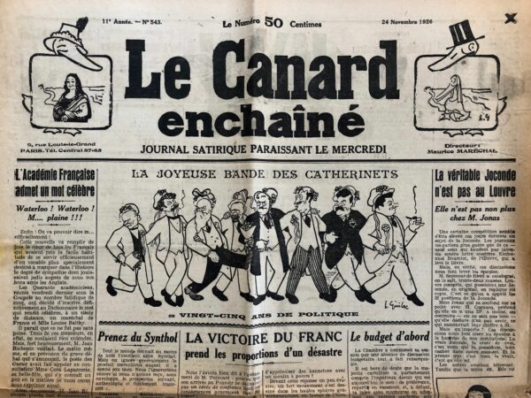 N° 543 du Canard Enchaîné -  24 Novembre 1926