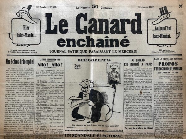 N° 550 du Canard Enchaîné -  12 Janvier 1927