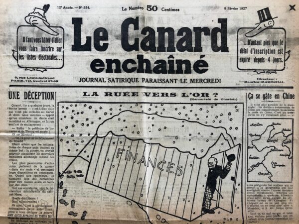 N° 554 du Canard Enchaîné -  9 Février 1927