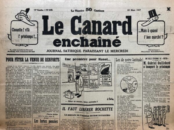 N° 560 du Canard Enchaîné -  23 Mars 1927