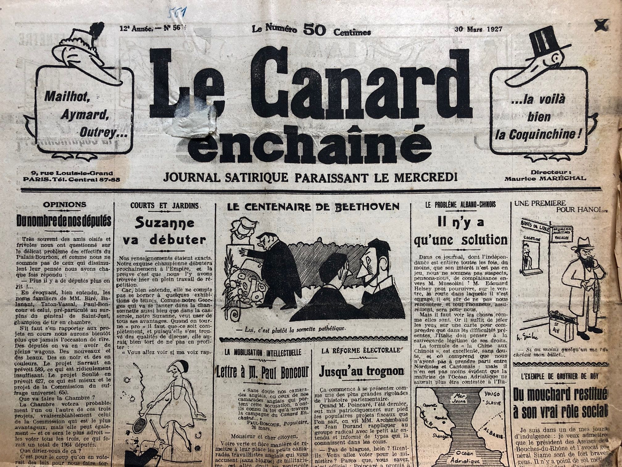 Couac ! | Acheter un Canard | Vente d'Anciens Journaux du Canard Enchaîné. Des Journaux Satiriques de Collection, Historiques & Authentiques de 1916 à 2004 ! | 561