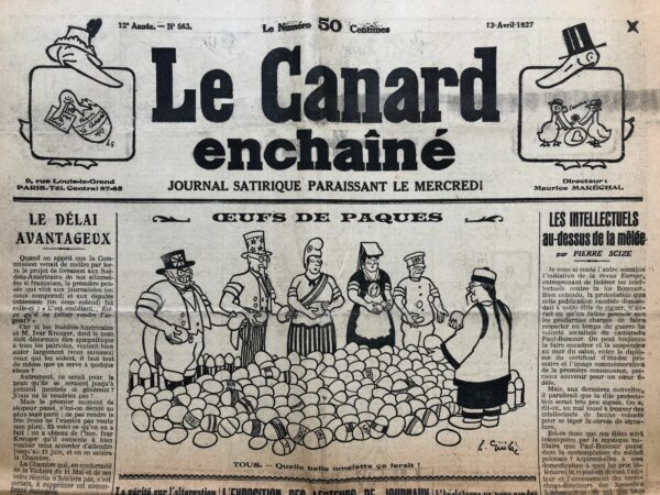N° 563 du Canard Enchaîné -  13 Avril 1927