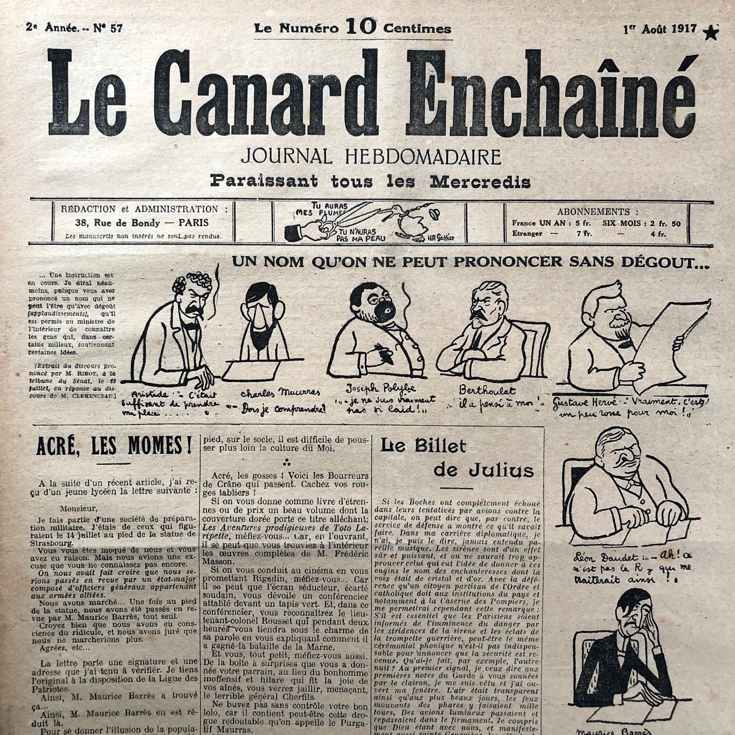 Couac ! | Acheter un Canard | Vente d'Anciens Journaux du Canard Enchaîné. Des Journaux Satiriques de Collection, Historiques & Authentiques de 1916 à 2005 ! | 57 4