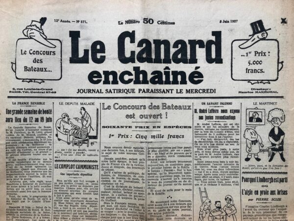 N° 571 du Canard Enchaîné -  8 Juin 1927