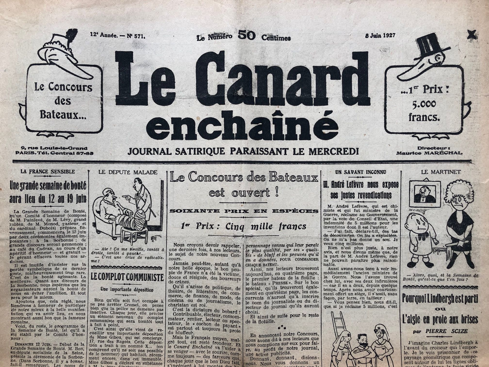 Couac ! | Acheter un Canard | Vente d'Anciens Journaux du Canard Enchaîné. Des Journaux Satiriques de Collection, Historiques & Authentiques de 1916 à 2004 ! | 571