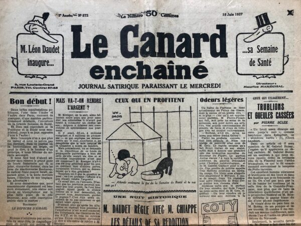 N° 572 du Canard Enchaîné -  15 Juin 1927