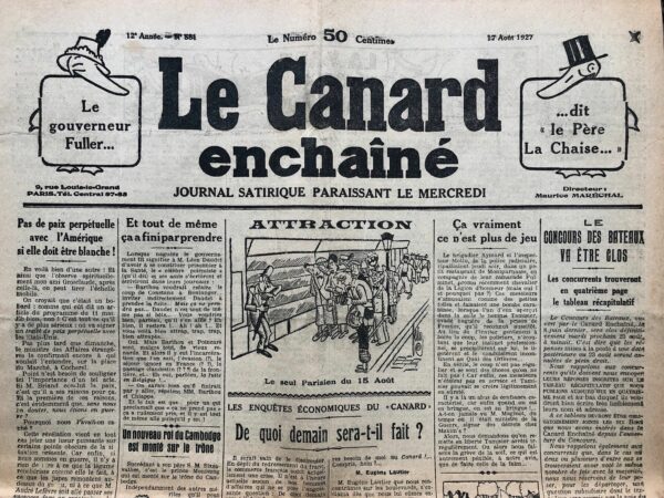 N° 581 du Canard Enchaîné -  17 Août 1927