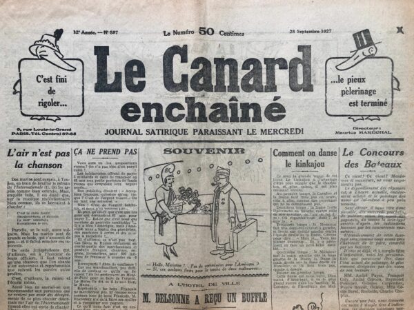 N° 587 du Canard Enchaîné -  28 Septembre 1927