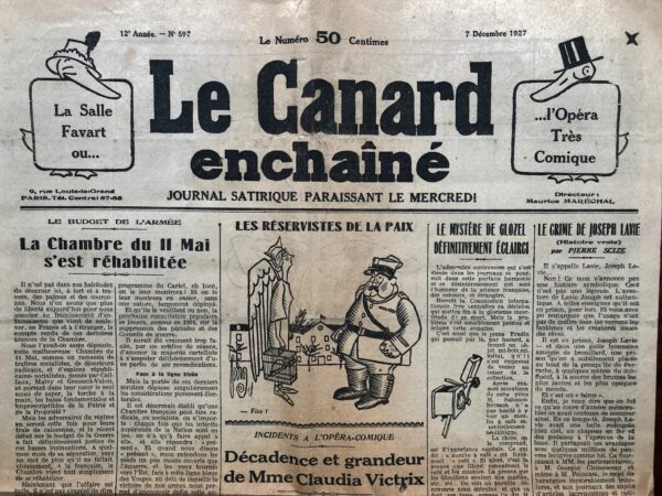 N° 597 du Canard Enchaîné -  7 Décembre 1927