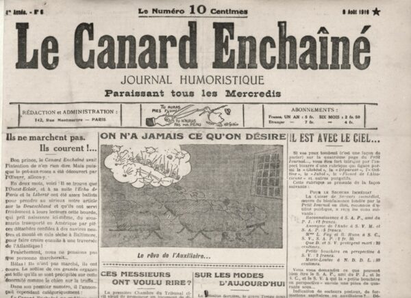 N° 6 du Canard Enchaîné -  9 Août 1916