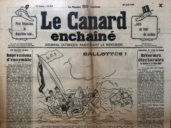 N° 617 du Canard Enchaîné -  25 Avril 1928