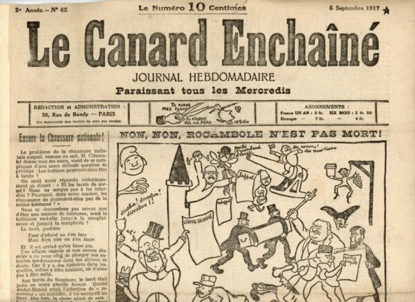 N° 62 du Canard Enchaîné -  5 Septembre 1917