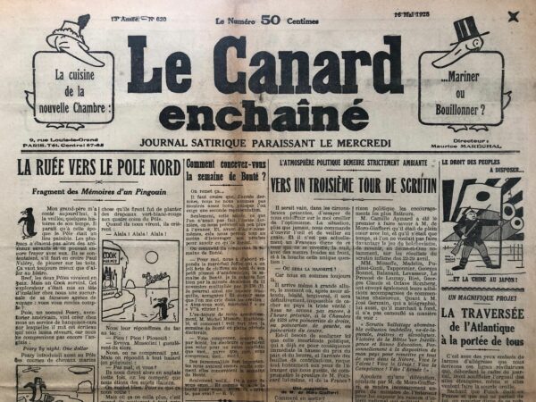 N° 620 du Canard Enchaîné -  16 Mai 1928