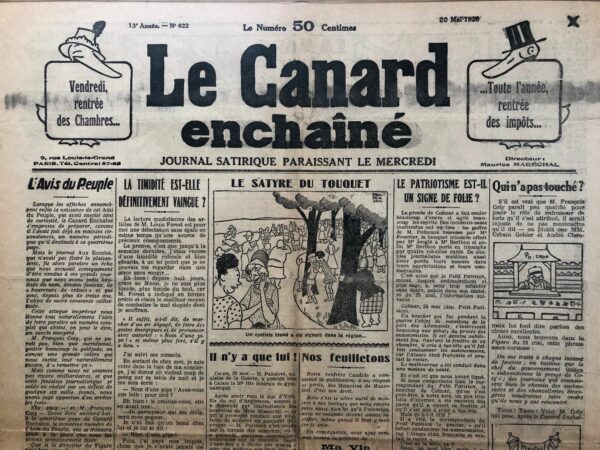 N° 622 du Canard Enchaîné -  30 Mai 1928