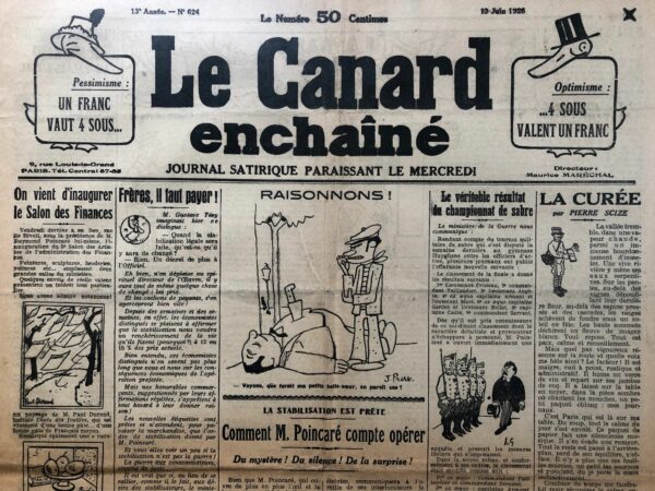 N° 624 du Canard Enchaîné -  13 Juin 1928