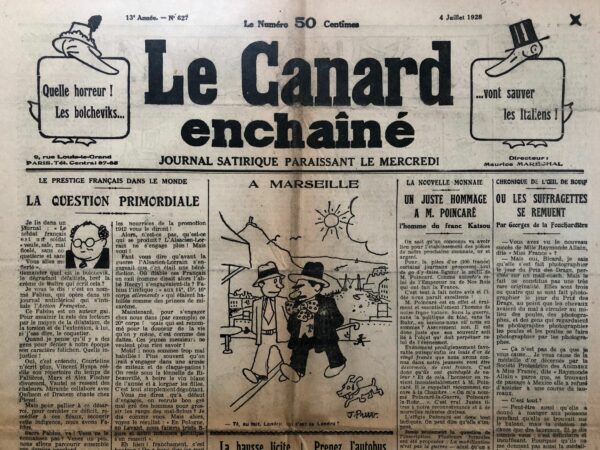 N° 627 du Canard Enchaîné -  4 Juillet 1928