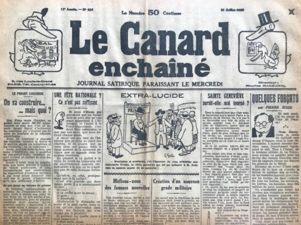 N° 628 du Canard Enchaîné -  11 Juillet 1928
