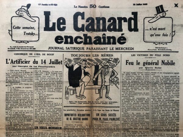 N° 629 du Canard Enchaîné -  18 Juillet 1928