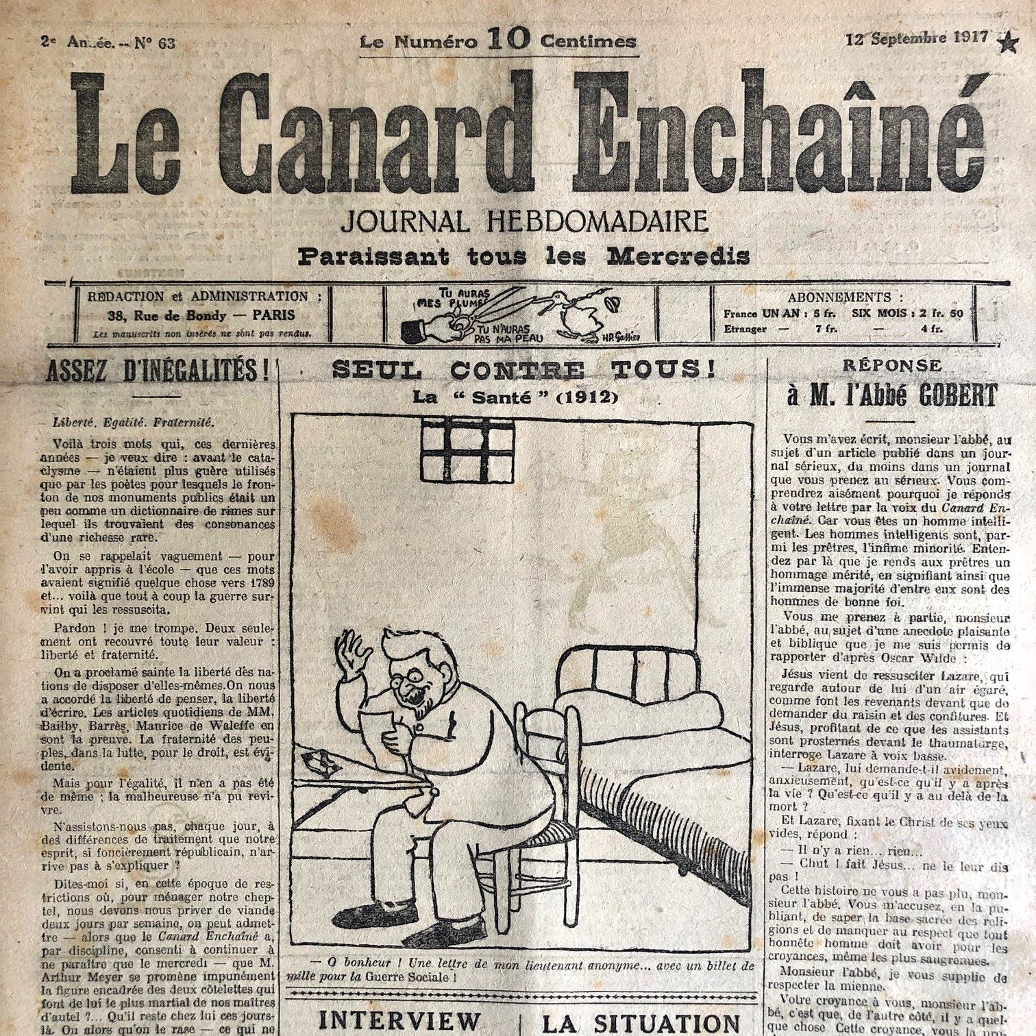 Couac ! | Acheter un Canard | Vente d'Anciens Journaux du Canard Enchaîné. Des Journaux Satiriques de Collection, Historiques & Authentiques de 1916 à 2005 ! | 63 4