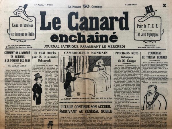 N° 632 du Canard Enchaîné -  8 Août 1928