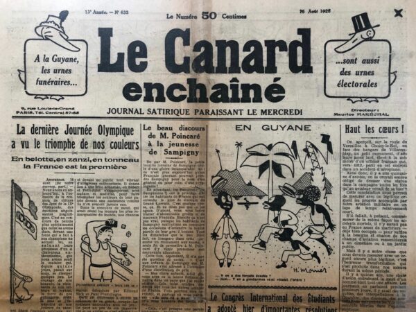 N° 633 du Canard Enchaîné -  15 Août 1928