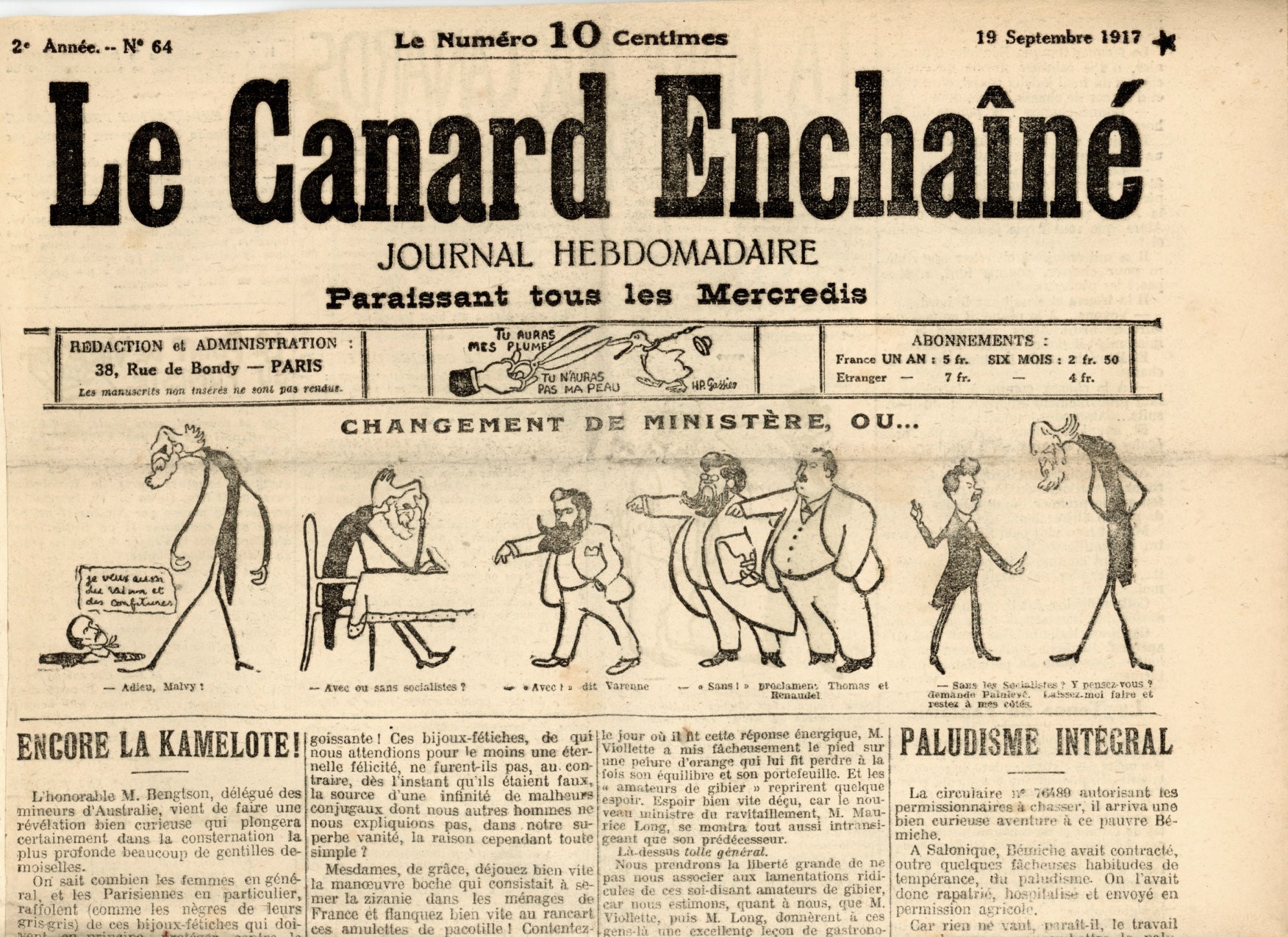 Couac ! | Acheter un Canard | Vente d'Anciens Journaux du Canard Enchaîné. Des Journaux Satiriques de Collection, Historiques & Authentiques de 1916 à 2004 ! | 64 4