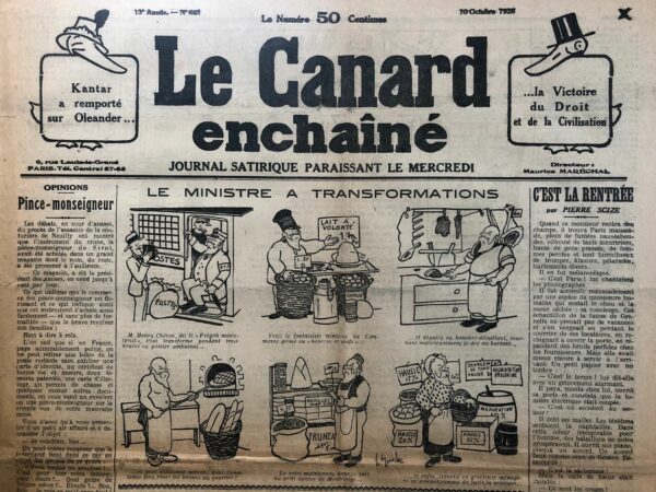 N° 641 du Canard Enchaîné -  10 Octobre 1928