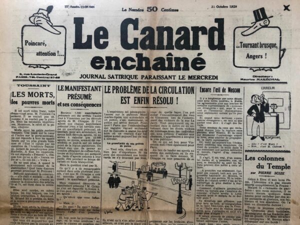 N° 644 du Canard Enchaîné -  31 Octobre 1928