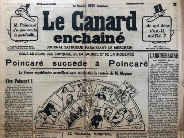N° 646 du Canard Enchaîné -  14 Novembre 1928