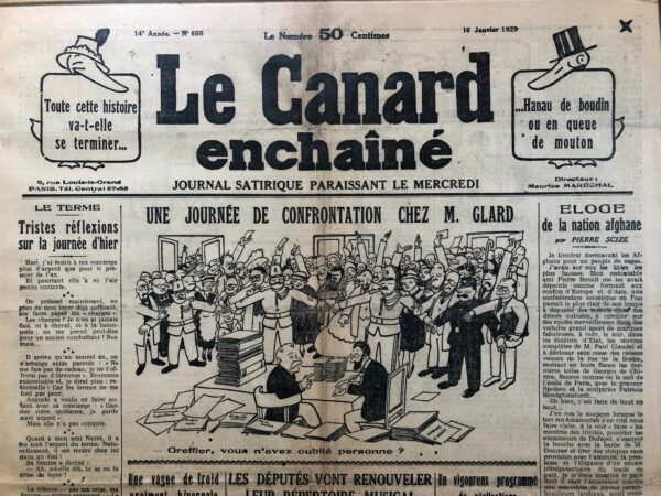N° 655 du Canard Enchaîné -  16 Janvier 1929