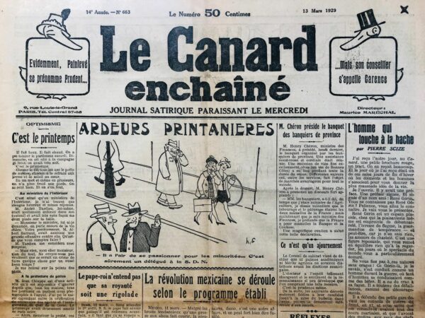 N° 663 du Canard Enchaîné -  13 Mars 1929
