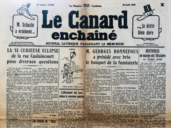 N° 669 du Canard Enchaîné -  24 Avril 1929