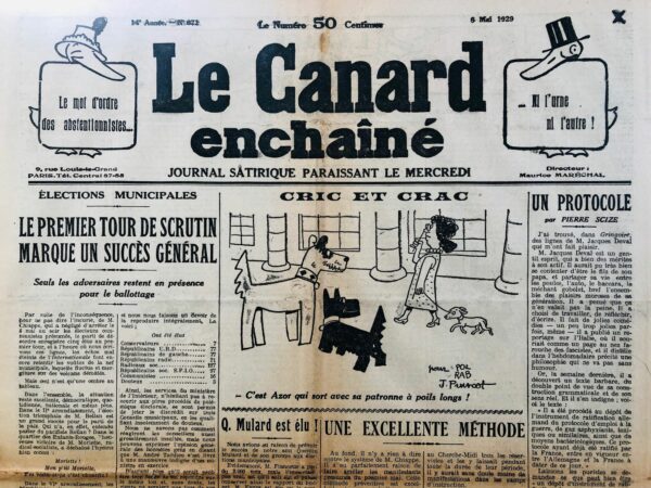 N° 671 du Canard Enchaîné -  8 Mai 1929