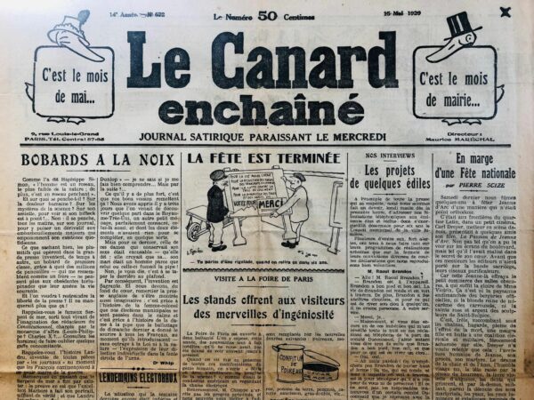N° 672 du Canard Enchaîné -  15 Mai 1929