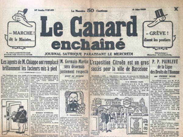 N° 675 du Canard Enchaîné -  5 Juin 1929