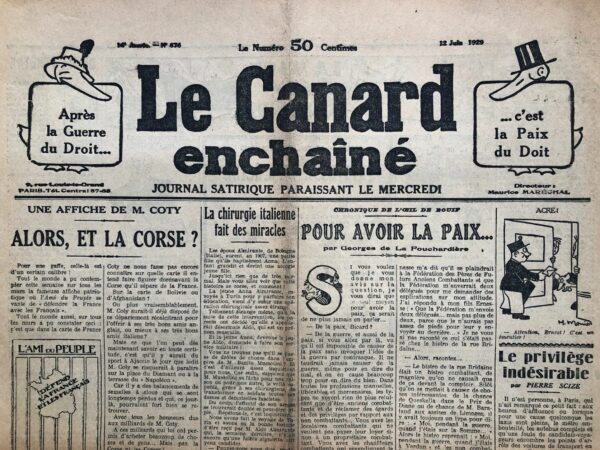 N° 676 du Canard Enchaîné -  12 Juin 1929