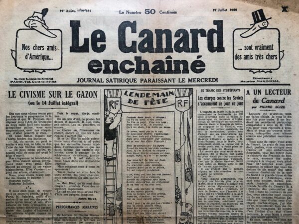 N° 681 du Canard Enchaîné -  17 Juillet 1929