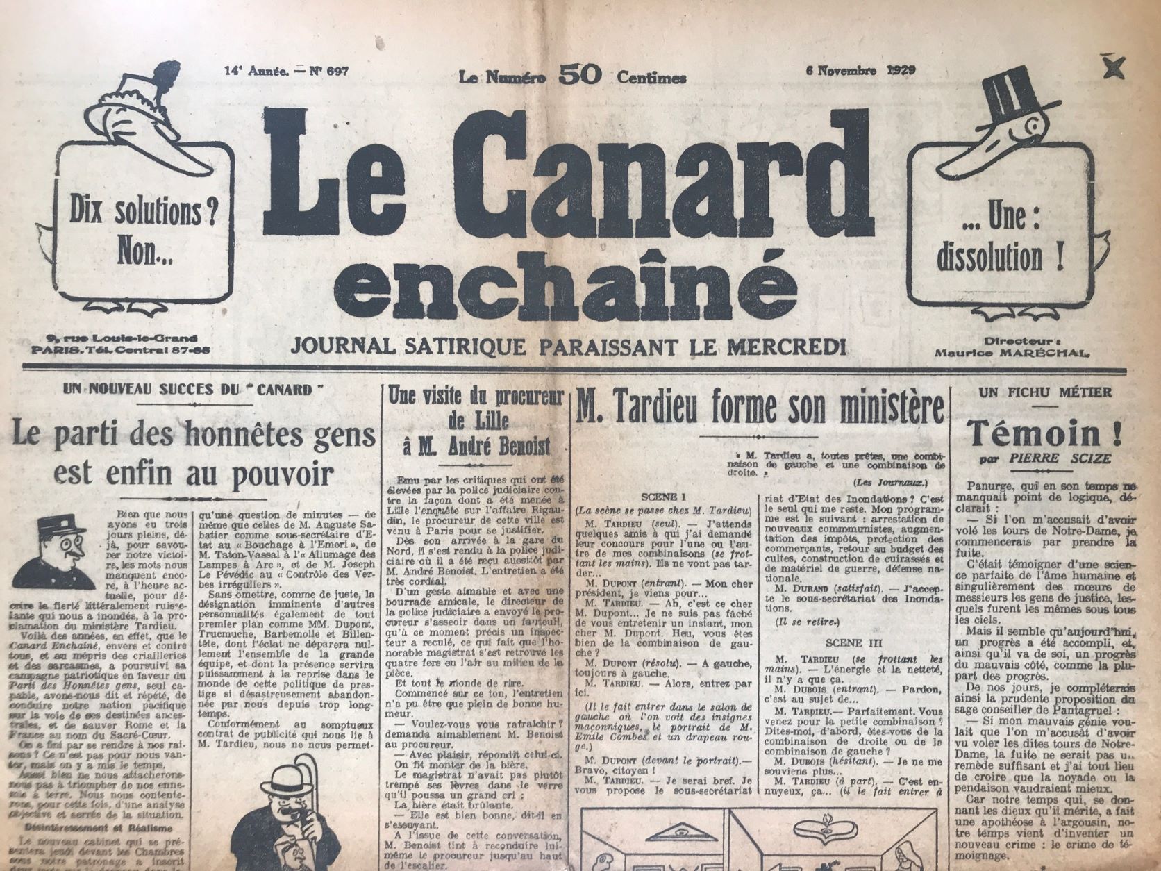 Couac ! | Acheter un Canard | Vente d'Anciens Journaux du Canard Enchaîné. Des Journaux Satiriques de Collection, Historiques & Authentiques de 1916 à 2004 ! | 697 1