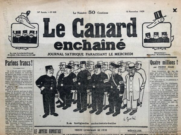 N° 698 du Canard Enchaîné -  13 Novembre 1929