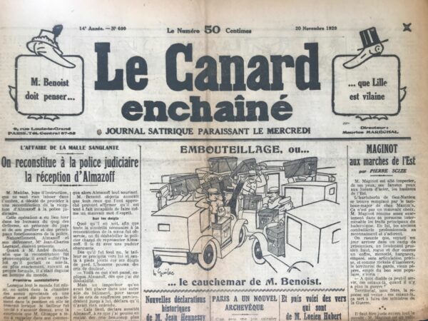 N° 699 du Canard Enchaîné -  20 Novembre 1929