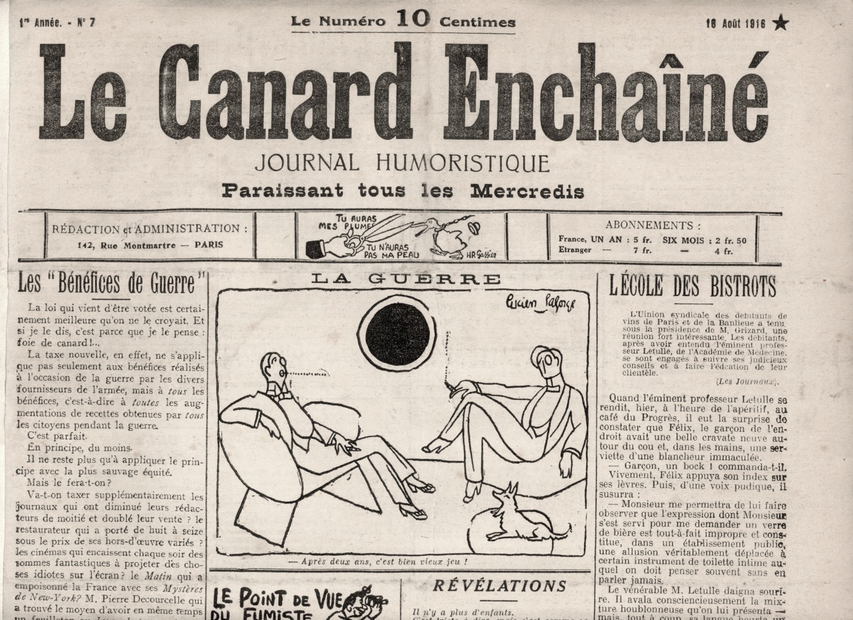 Couac ! | Acheter un Canard | Vente d'Anciens Journaux du Canard Enchaîné. Des Journaux Satiriques de Collection, Historiques & Authentiques de 1916 à 2004 ! | 7 4