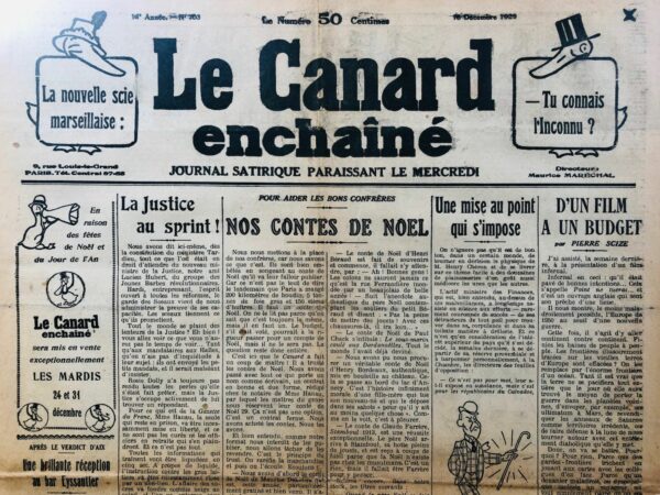 N° 703 du Canard Enchaîné -  18 Décembre 1929