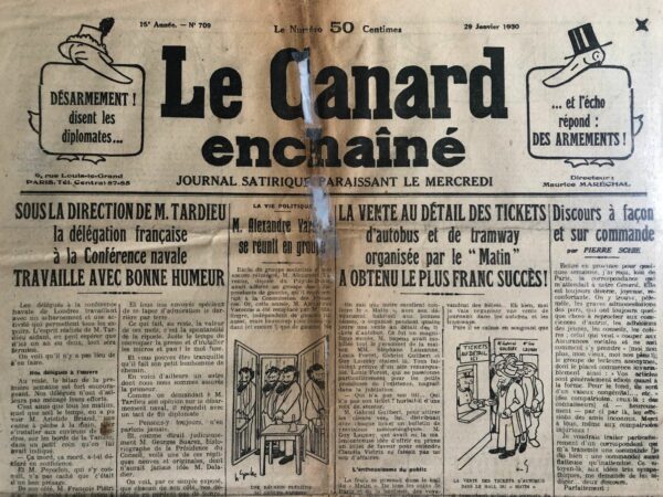 N° 709 du Canard Enchaîné -  29 Janvier 1930