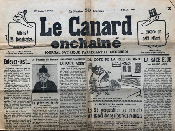 N° 710 du Canard Enchaîné -  5 Février 1930