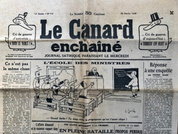 N° 713 du Canard Enchaîné -  26 Février 1930