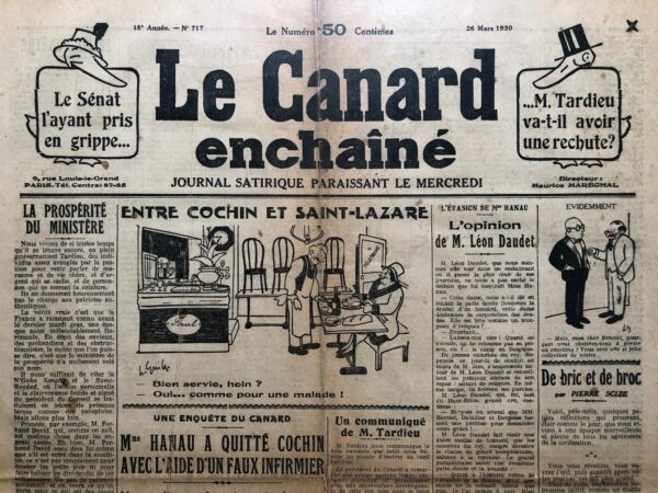 N° 717 du Canard Enchaîné -  26 Mars 1930