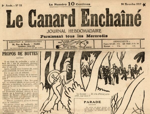 N° 72 du Canard Enchaîné -  14 Novembre 1917